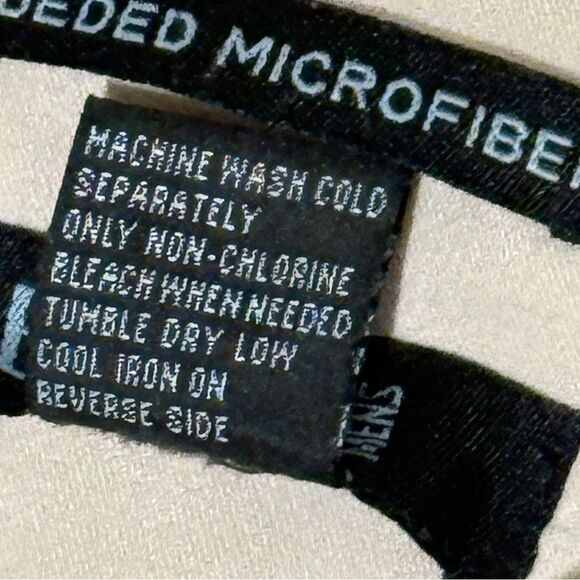 Bruno Sueded Microfiber Long Sleeve Button-Up Shirt Cream Beige Size XL - Picture 7 of 11